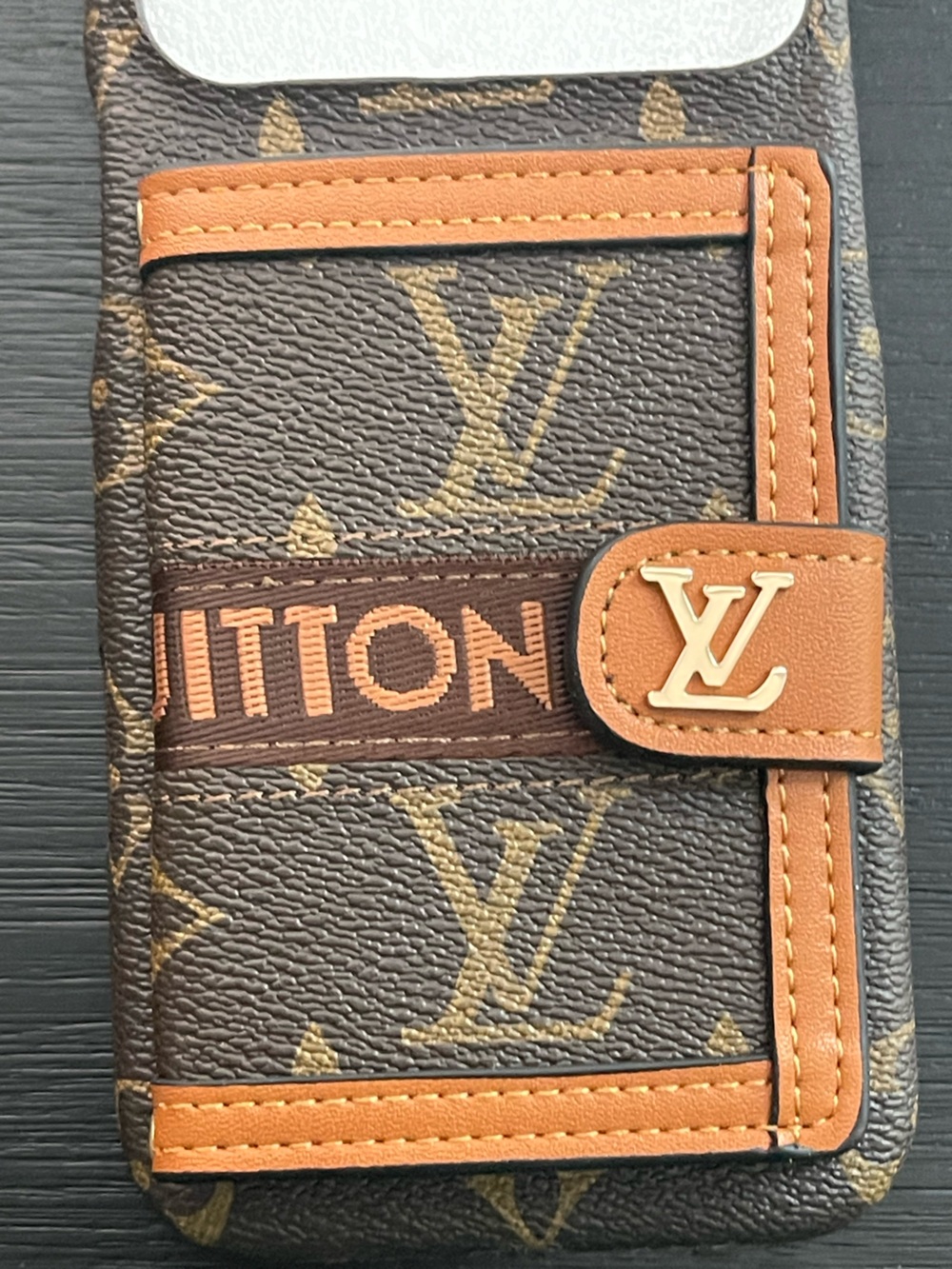 iPhone 17 pro max crossbody Card Wallet Phone Case in Brown & Tan - Picture 2 of 9